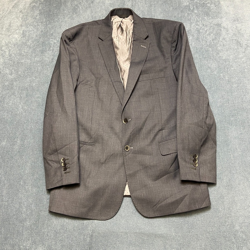 Perennial Collection Suit Blazer Jacket Men 40R Grey Single Breasted Custom